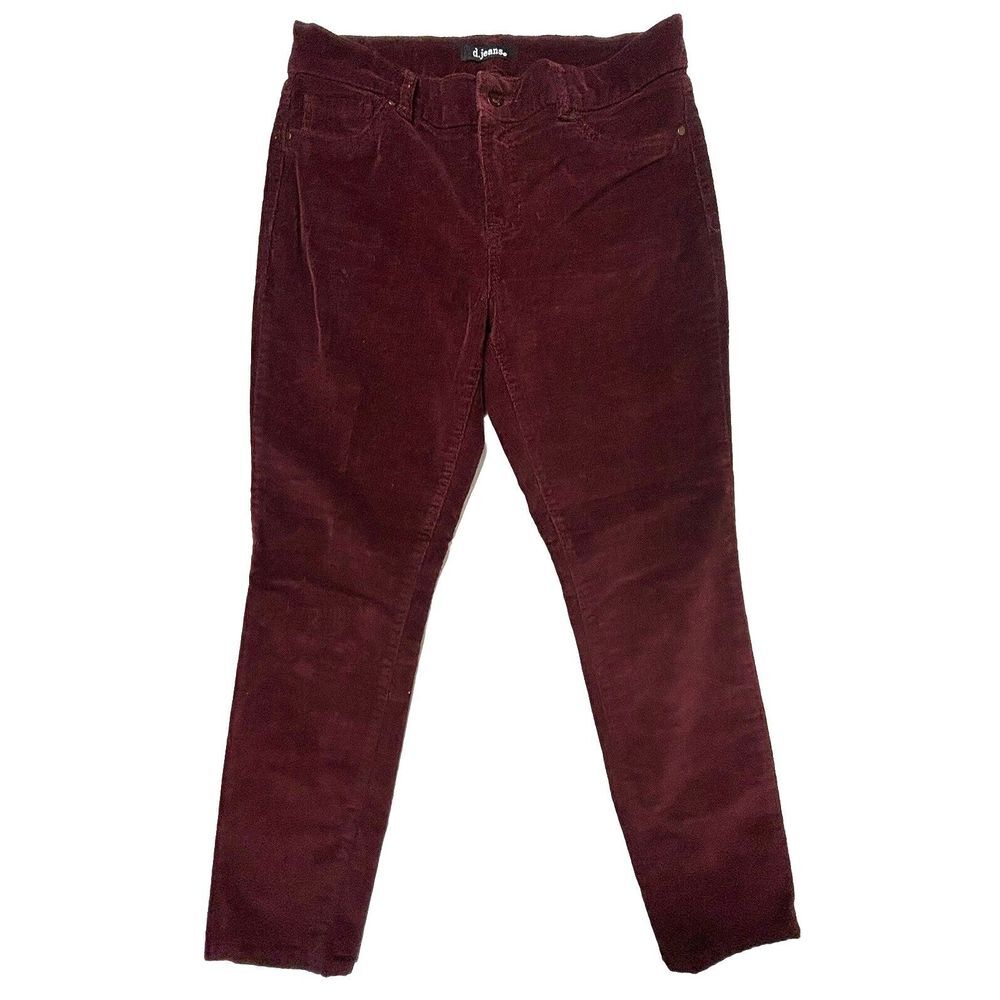 D Jeans Corduroy Pants Womens Petite 10 Modern Maroon Straight Stretch EUC‎ - Picture 3 of 9